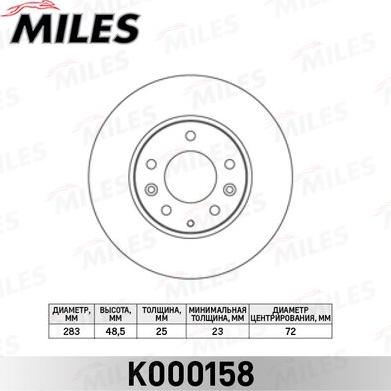 Miles K000158 - Əyləc Diski furqanavto.az