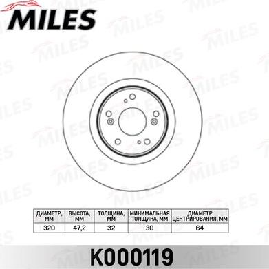 Miles K000119 - Əyləc Diski furqanavto.az