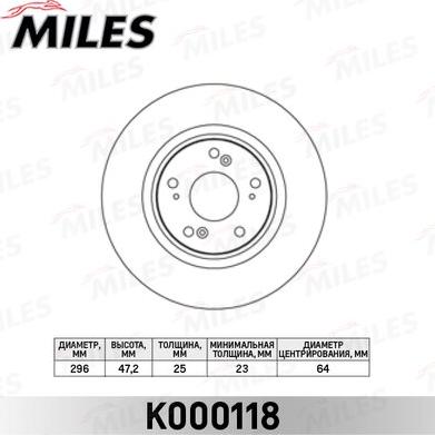 Miles K000118 - Əyləc Diski furqanavto.az