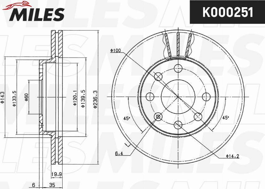 Miles K000251 - Əyləc Diski furqanavto.az