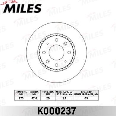 Miles K000237 - Əyləc Diski furqanavto.az