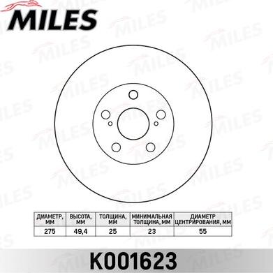 Miles K001623 - Əyləc Diski furqanavto.az