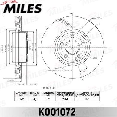 Miles K001072 - Əyləc Diski furqanavto.az