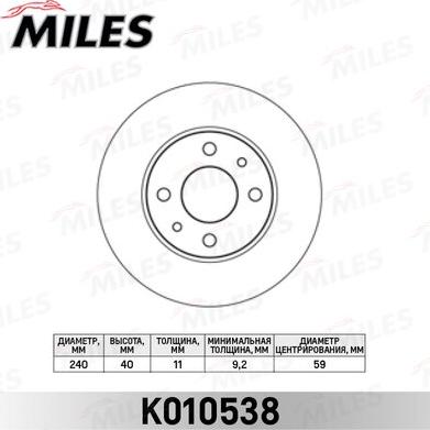 Miles K010538 - Əyləc Diski furqanavto.az