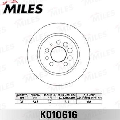 Miles K010616 - Əyləc Diski furqanavto.az