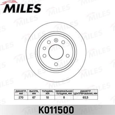 Miles K011500 - Əyləc Diski furqanavto.az