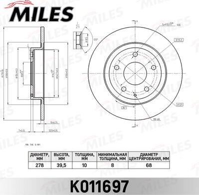 Miles K011697 - Əyləc Diski furqanavto.az