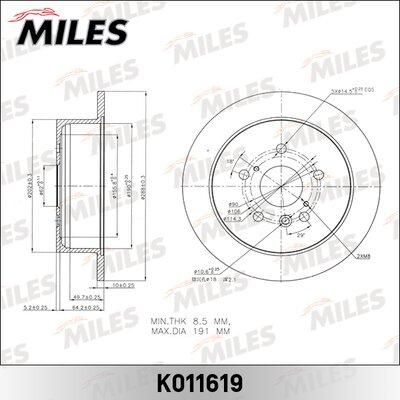 Miles K011619 - Əyləc Diski furqanavto.az