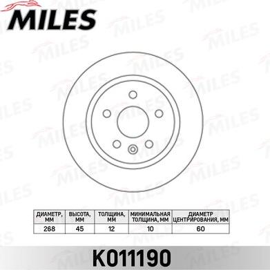 Miles K011190 - Əyləc Diski furqanavto.az