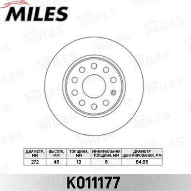 Miles K011177 - Əyləc Diski furqanavto.az