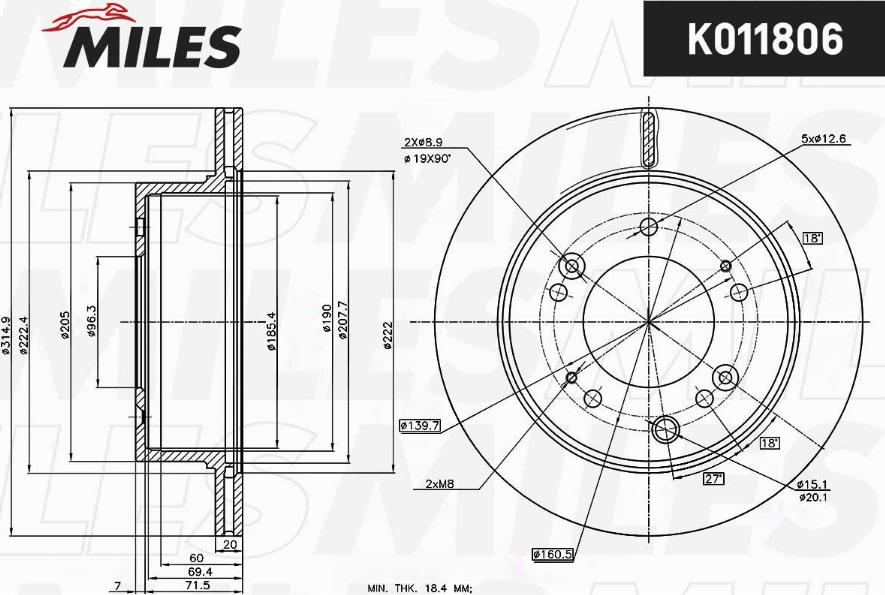 Miles K011806 - Əyləc Diski furqanavto.az