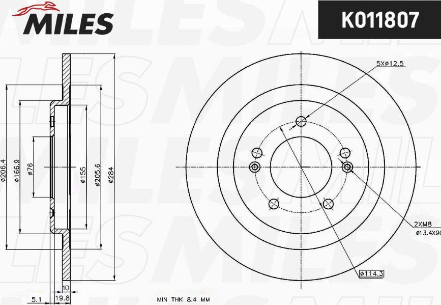 Miles K011807 - Əyləc Diski furqanavto.az