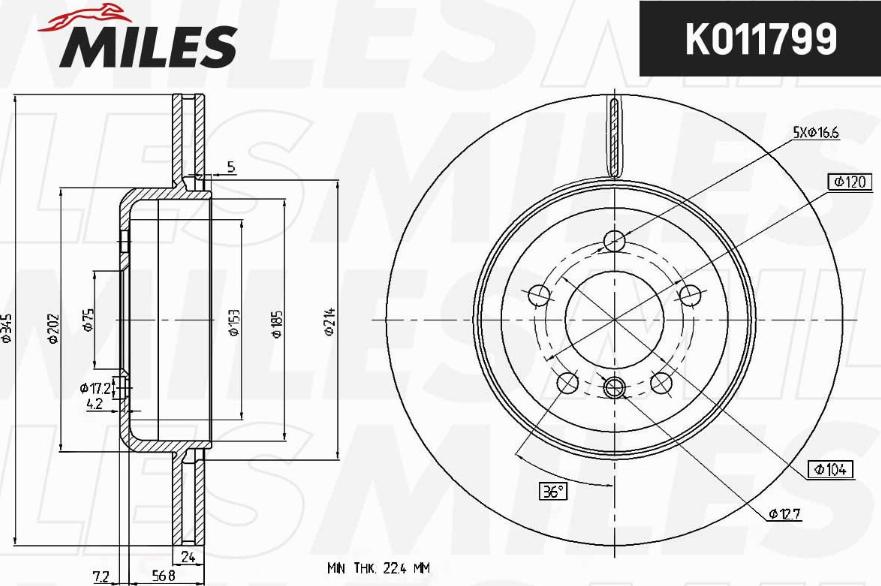 Miles K011799 - Əyləc Diski furqanavto.az