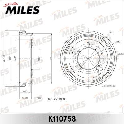 Miles K110758 - Əyləc barabanı furqanavto.az