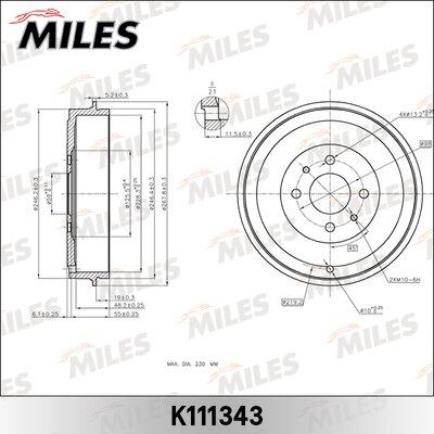 Miles K111343 - Əyləc barabanı furqanavto.az