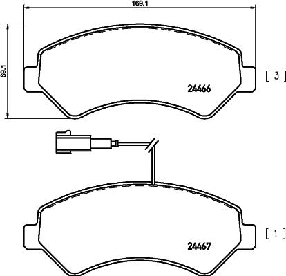 Mintex MDB2848 - Əyləc altlığı dəsti, əyləc diski furqanavto.az