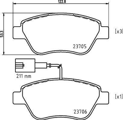 Mintex MDB2239 - Əyləc altlığı dəsti, əyləc diski furqanavto.az