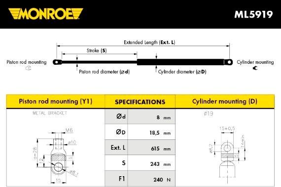 Monroe ML5919 - Qaz bulaq, kapot furqanavto.az