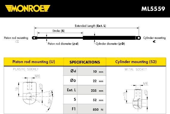 Monroe ML5559 - Qaz bulaq, kapot furqanavto.az