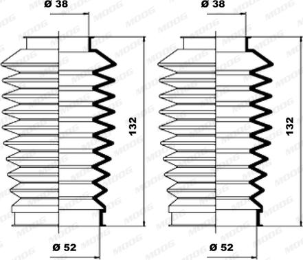 Moog K150040 - Körük dəsti, sükan furqanavto.az