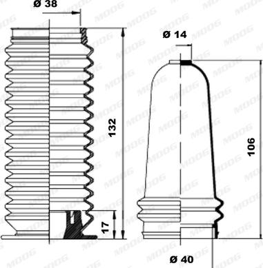 Moog K150048 - Körük dəsti, sükan furqanavto.az