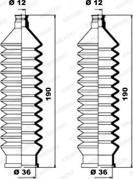 Moog K150016 - Körük dəsti, sükan furqanavto.az