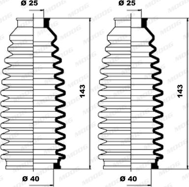 Moog K150081 - Körük dəsti, sükan furqanavto.az