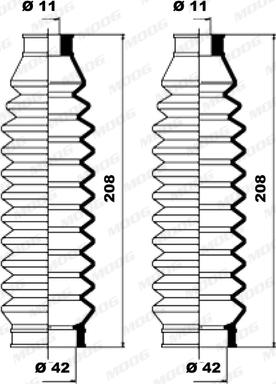 Moog K150083 - Körük dəsti, sükan furqanavto.az