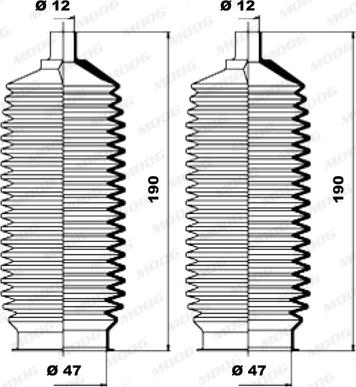 Moog K150039 - Körük dəsti, sükan furqanavto.az