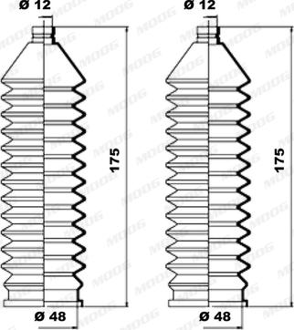 Moog K150034 - Körük dəsti, sükan furqanavto.az