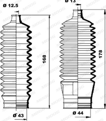 Moog K150199 - Körük dəsti, sükan furqanavto.az