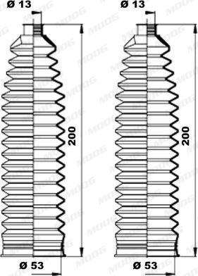 Moog K150191 - Körük dəsti, sükan furqanavto.az