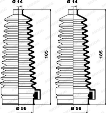 Moog K150144 - Körük dəsti, sükan furqanavto.az