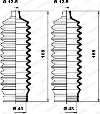 Moog K150145 - Körük dəsti, sükan furqanavto.az