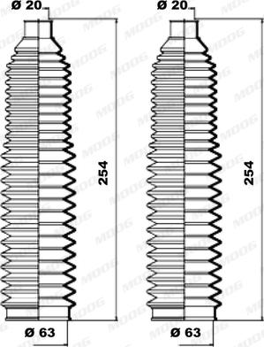 Moog K150142 - Körük dəsti, sükan furqanavto.az