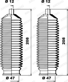 Moog K150168 - Körük dəsti, sükan furqanavto.az