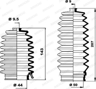 Moog K150113 - Körük dəsti, sükan furqanavto.az