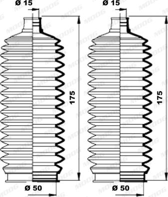 Moog K150189 - Körük dəsti, sükan furqanavto.az