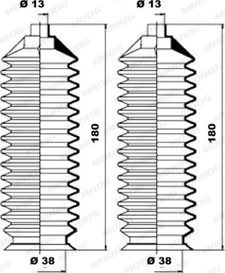 Moog K150176 - Körük dəsti, sükan furqanavto.az