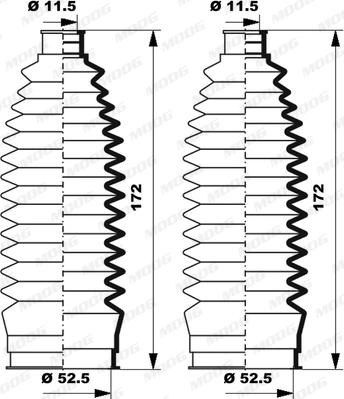 Moog K150240 - Körük dəsti, sükan furqanavto.az