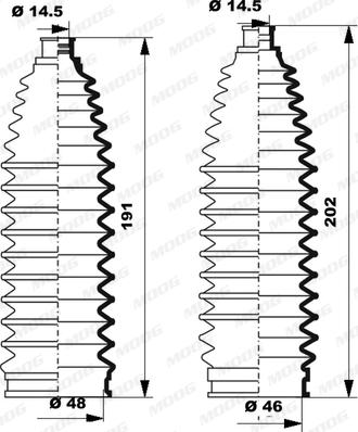 Moog K150248 - Körük dəsti, sükan furqanavto.az