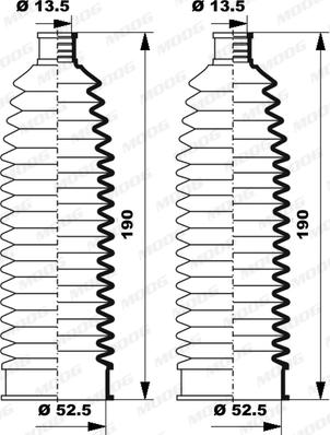 Moog K150254 - Körük dəsti, sükan furqanavto.az