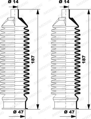 Moog K150264 - Körük dəsti, sükan furqanavto.az