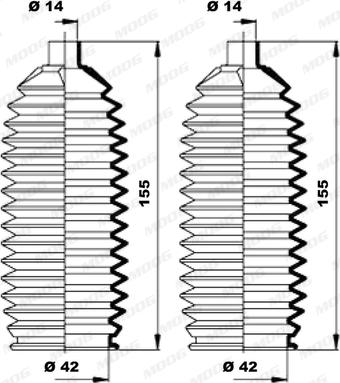 Moog K150200 - Körük dəsti, sükan furqanavto.az