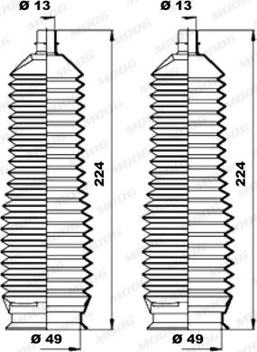 Moog K150210 - Körük dəsti, sükan furqanavto.az