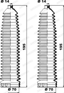 Moog K150221 - Körük dəsti, sükan furqanavto.az