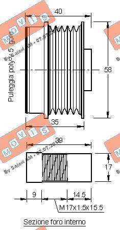 MOVIS AST3176 - Kasnak, alternator, sərbəst dönərli mufta furqanavto.az