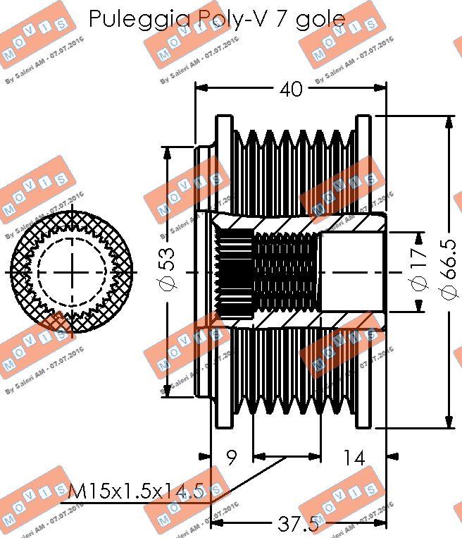 MOVIS AST3397 - Kasnak, alternator, sərbəst dönərli mufta furqanavto.az