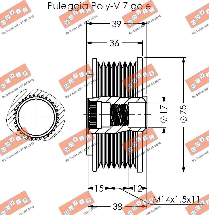 MOVIS AST3361 - Kasnak, alternator, sərbəst dönərli mufta furqanavto.az