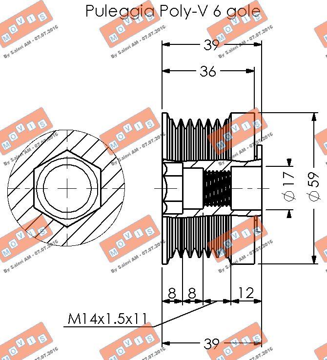 MOVIS AST3338 - Kasnak, alternator, sərbəst dönərli mufta furqanavto.az